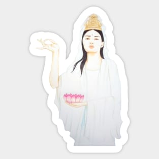 Kwan Yin, Goddess of Love and Compassion- Light Purple Sticker